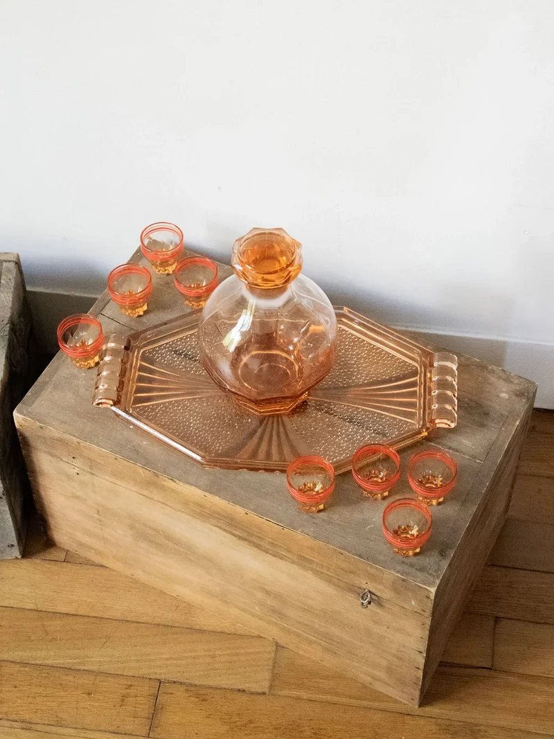Nestor, le service à digestif en rosaline N°444