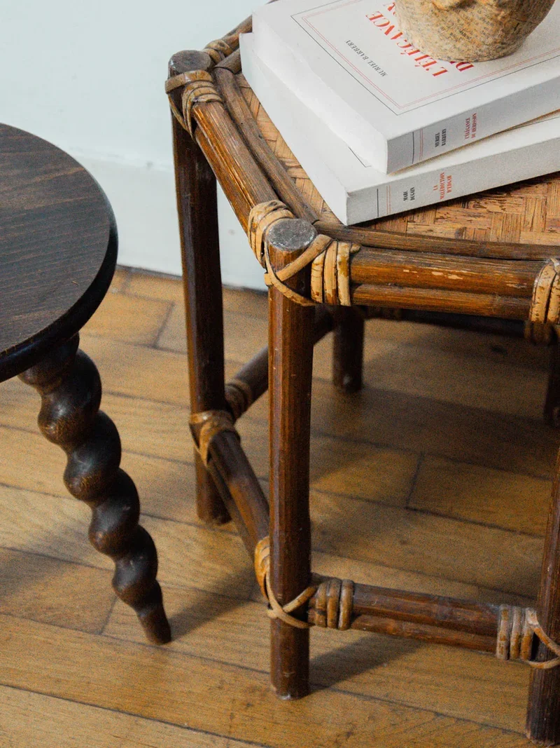 Francine, la table d'appoint octogonal en rotin N°586