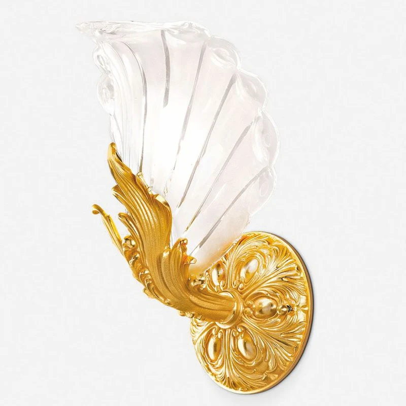 Casa Padrino Luxus Barock Wandleuchte Gold / Weiß 29 cm - Made in Italy
