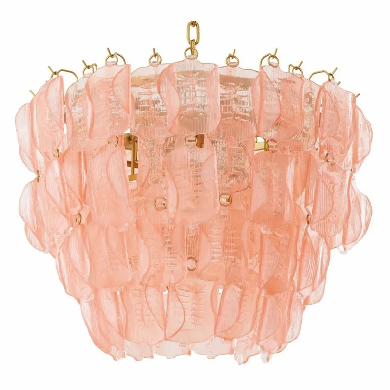 Casa Padrino Luxus Hotel & Wohnzimmer Kronleuchter Rosa / Antik Messing Ø 85 x H. 61,5 cm