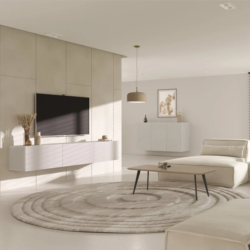 Meuble TV mural 3 portes 180 cm Idao Blanc