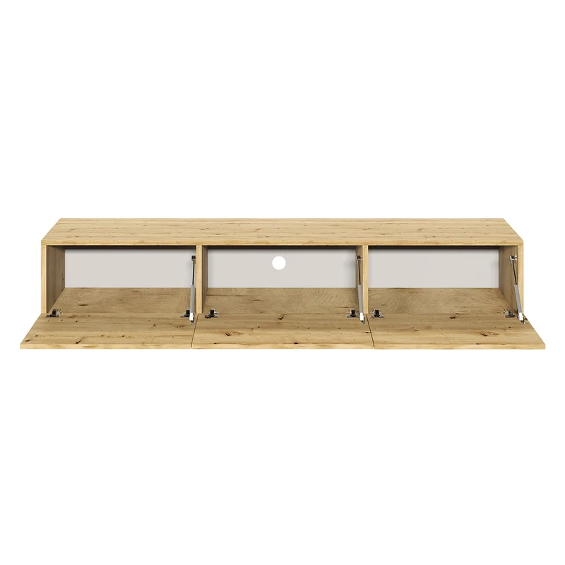 Meuble TV mural 3 portes 180 cm Idao Bois clair