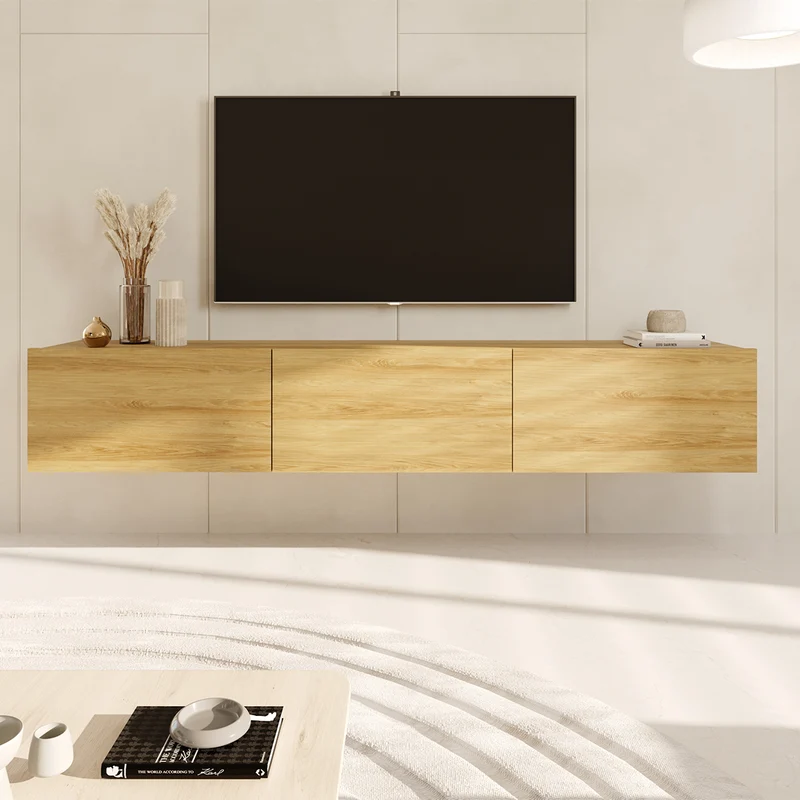 Meuble TV mural 3 portes 180 cm Idao Bois