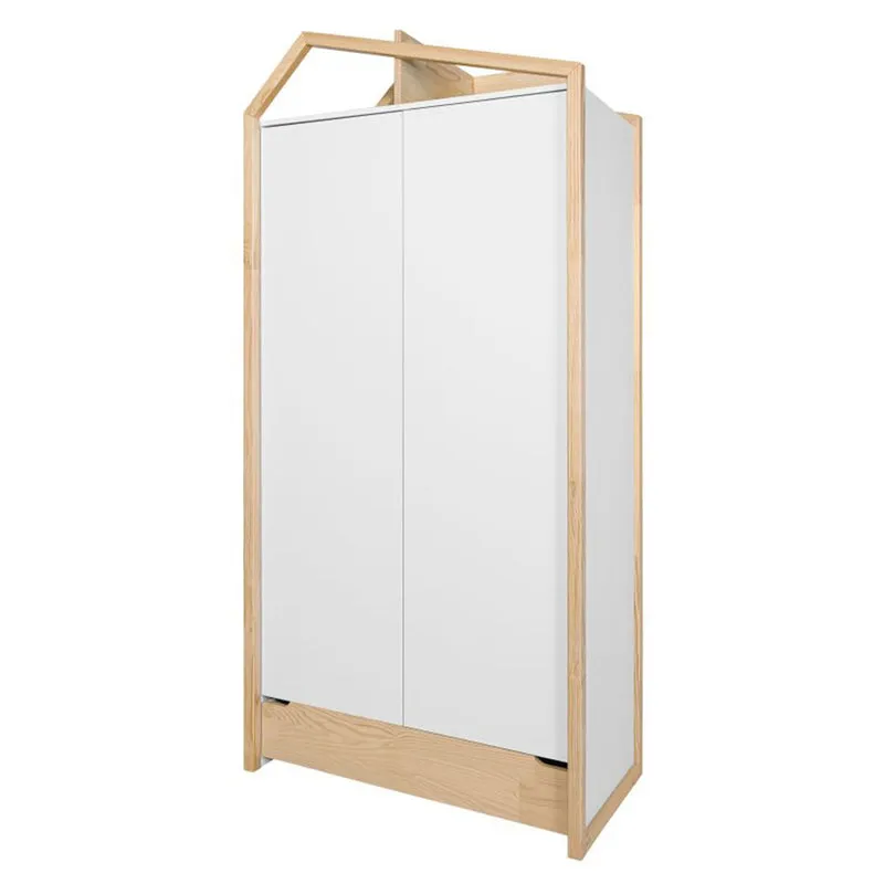 Commode 3 tiroirs et armoire 2 portes Bellamy Juliette Blanc et bois
