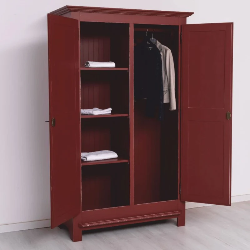 Casa Padrino Landhausstil Schlafzimmer Schrank Antik Bordeauxrot 121 cm - Schlafzimmer Möbel