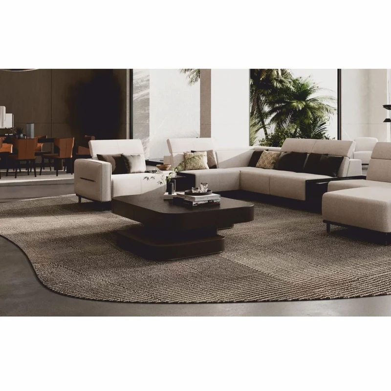 Casa Padrino Luxus Couchtisch Dunkelbraun / Messing 190 cm - Wohnzimmer & Hotel Möbel