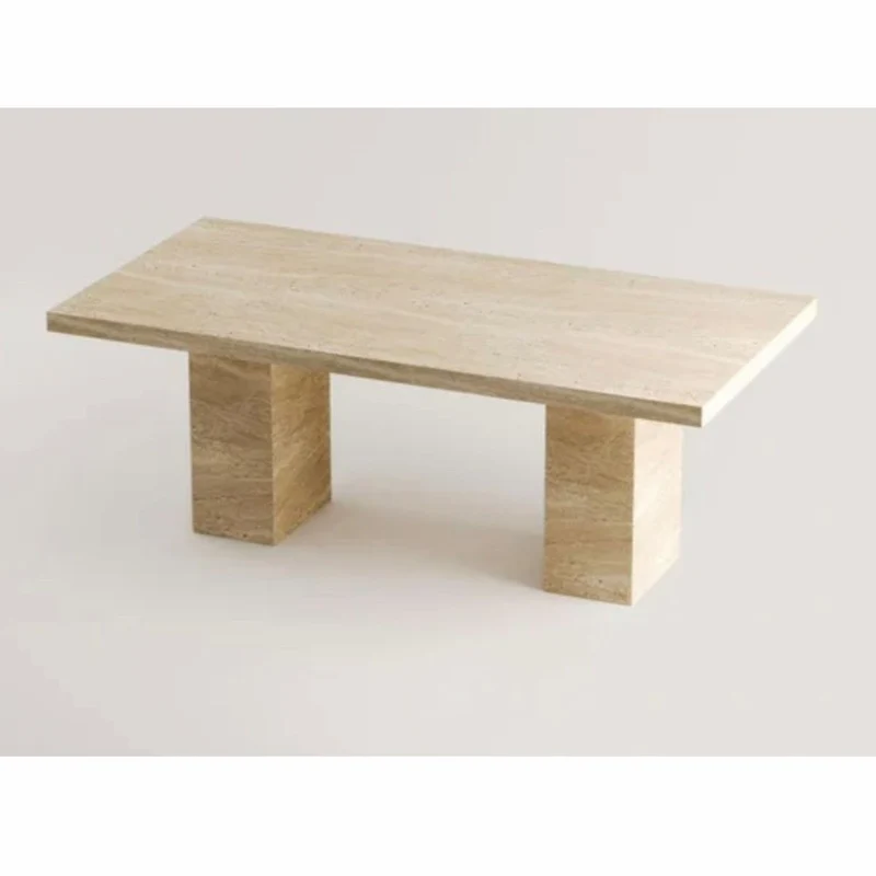 Casa Padrino Luxus Travertin Esstisch Beige 190 cm - Luxus Esszimmer Möbel