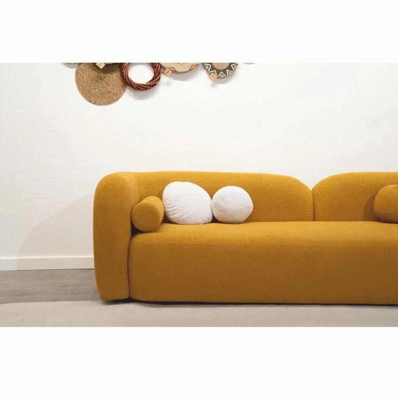 Casa Padrino Luxus Wohzimmer & Hotel Sofa Ocker 240 cm - Luxus Möbel