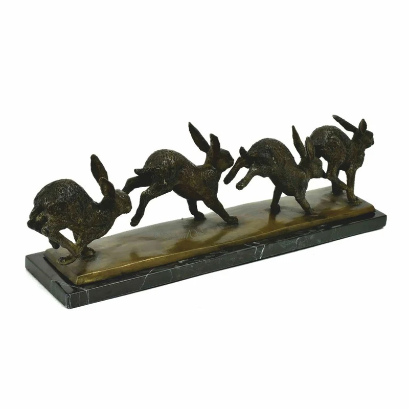 Casa Padrino Luxus Deko Bronze Skulptur Hasen 56 cm - Deko Accessoires