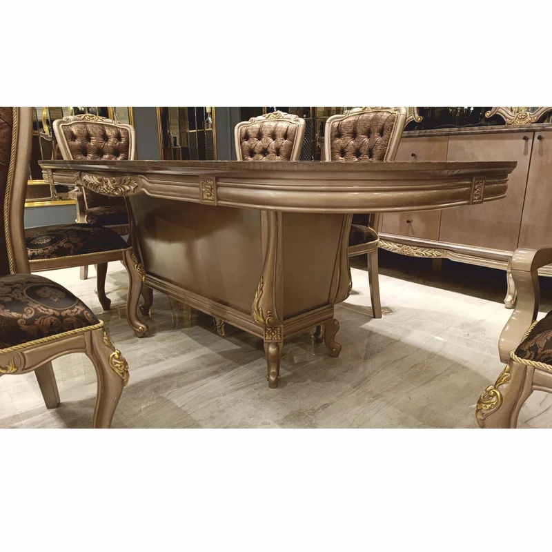 Casa Padrino Luxus Barock Esstisch Grau / Schwarz / Gold 230 cm - Barock Esszimmer Möbel