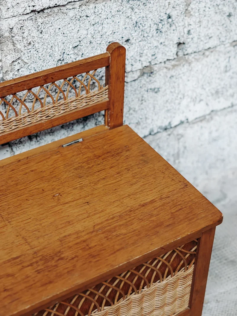 Lucien, le coffre en bois et rotin N°62