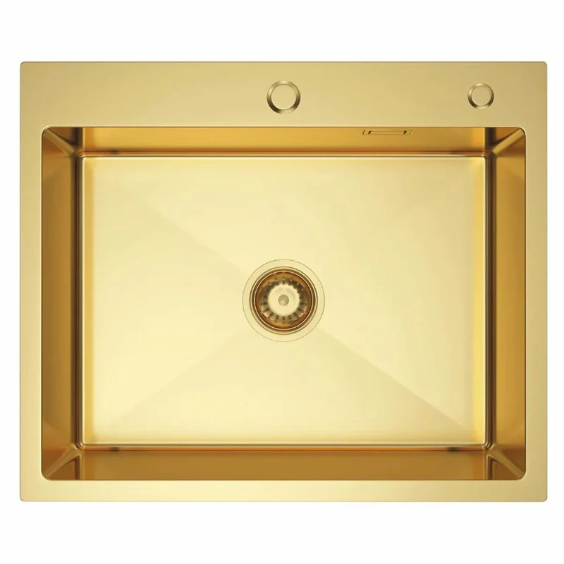 Casa Padrino Luxus Edelstahl Spülbecken Gold 60 x 50 x H. 21 cm - Küchen Zubehör
