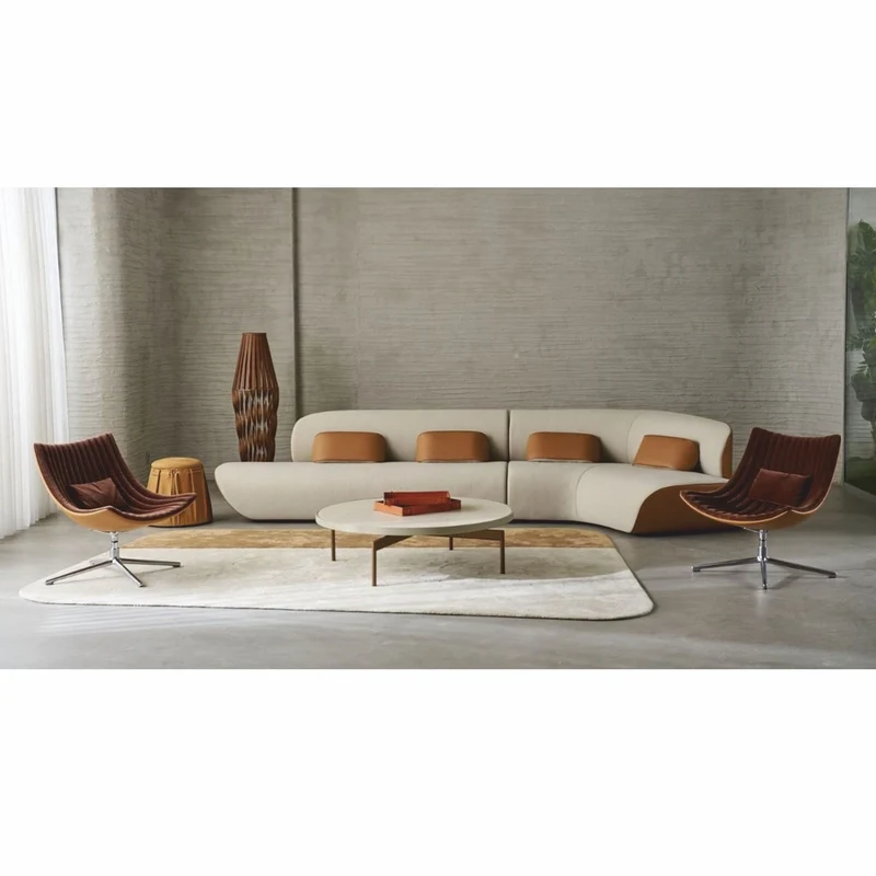 Casa Padrino Luxus Drehsessel Dunkelbraun / Braun / Silber - Wohnzimmer & Hotel Möbel