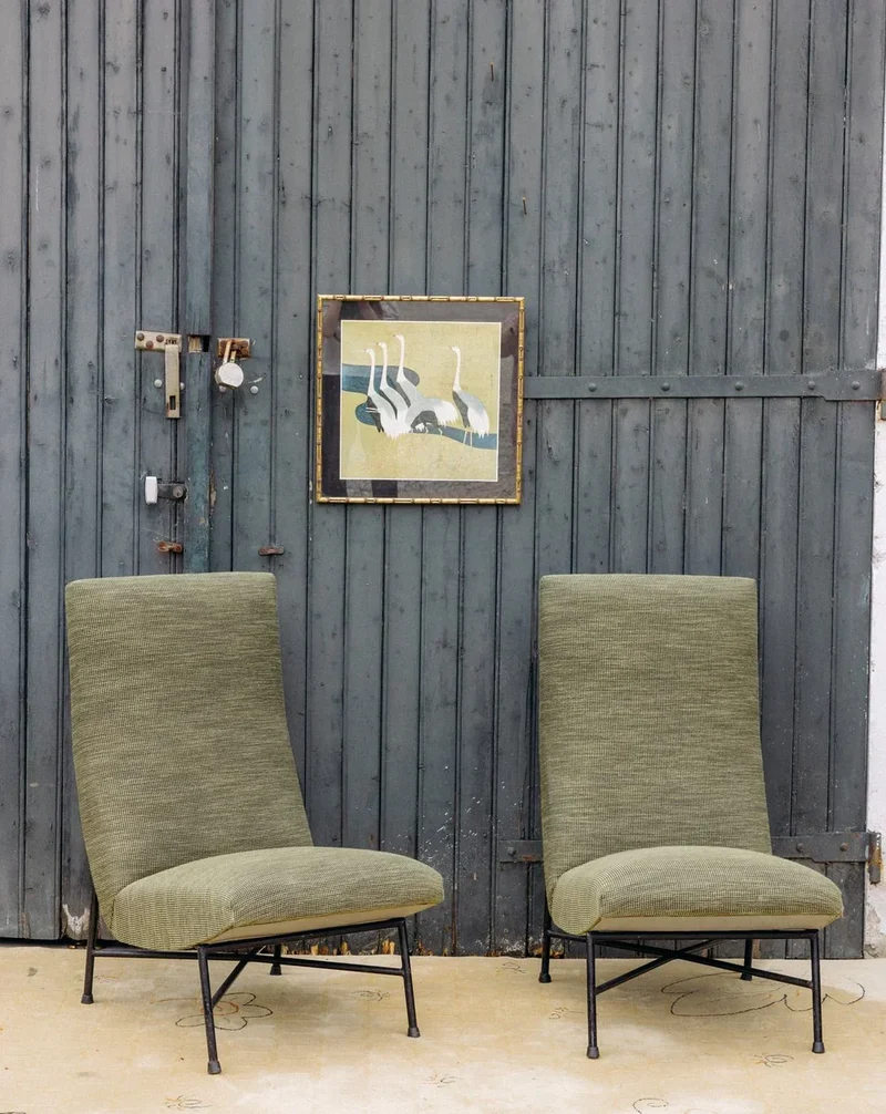 Jakob, la paire de fauteuils verts N°508