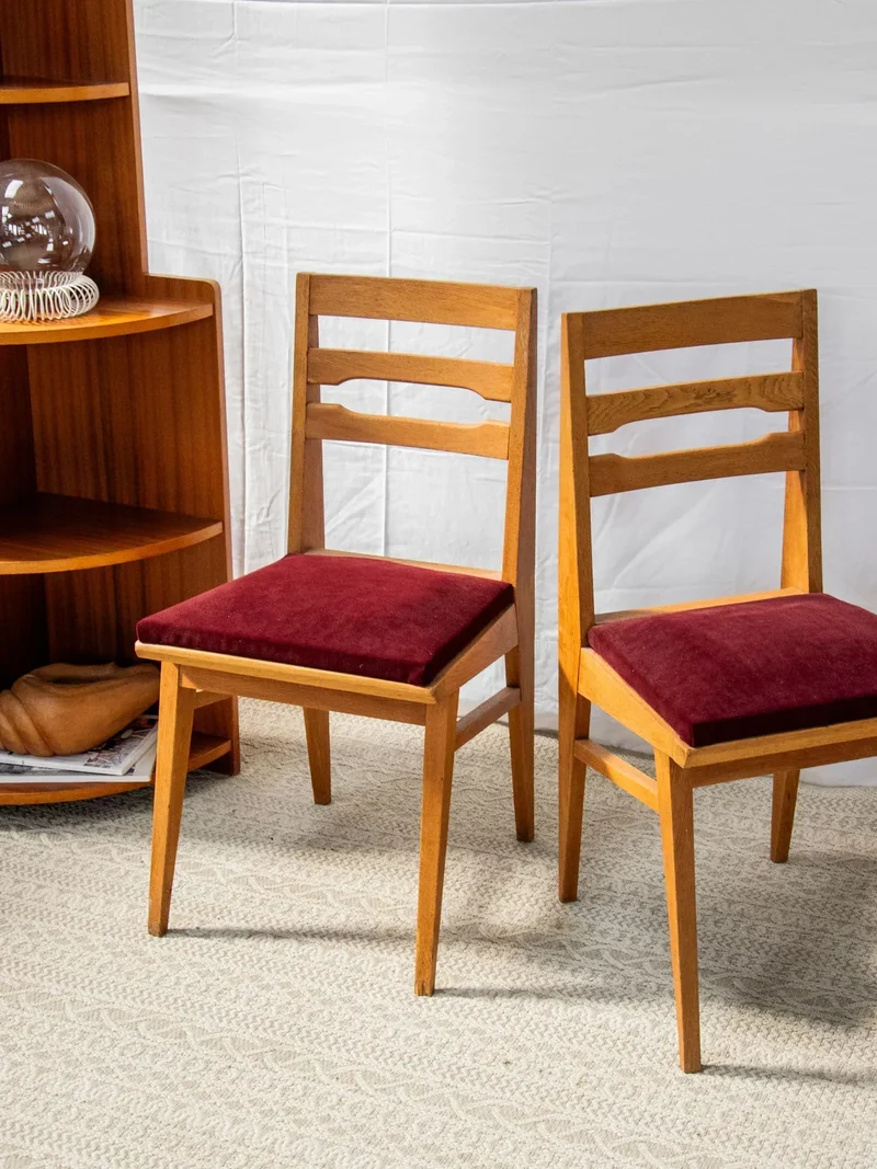 Claude, la paire de chaises en velour N°719