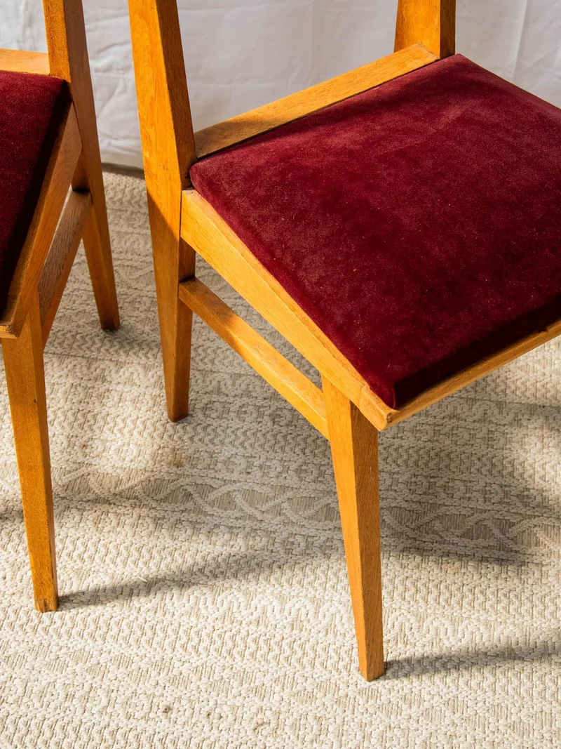 Claude, la paire de chaises en velour N°719