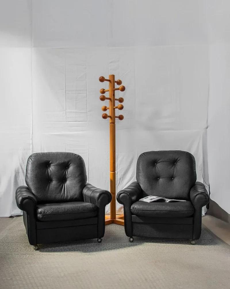 Jakob, la paire de fauteuils noirs N°641