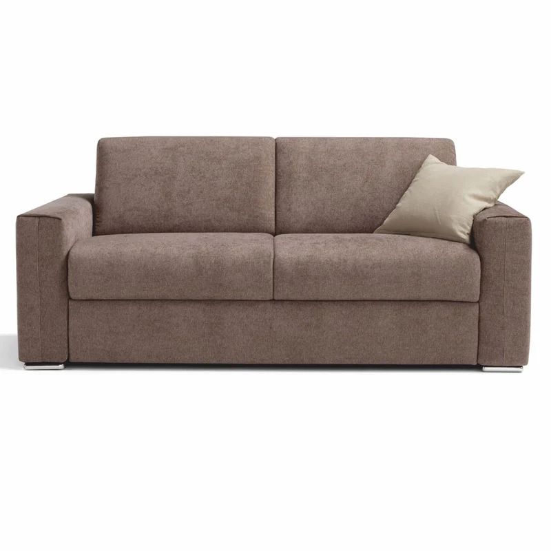 Casa Padrino Luxus Schlafsofa Braun / Silber 218 cm - Ausklappbares Wohnzimmer Sofa