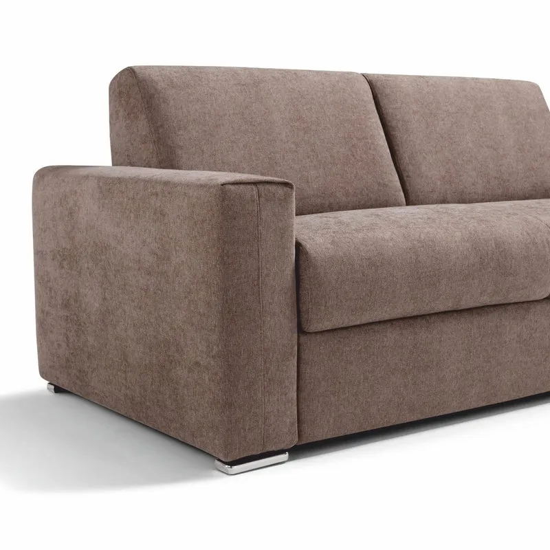 Casa Padrino Luxus Schlafsofa Braun / Silber 218 cm - Ausklappbares Wohnzimmer Sofa