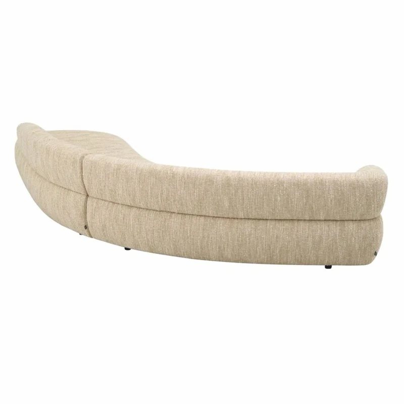 Casa Padrino Luxus Sofa Creme / Schwarz 360 cm - Gebogenes Wohnzimmer & Hotel Sofa