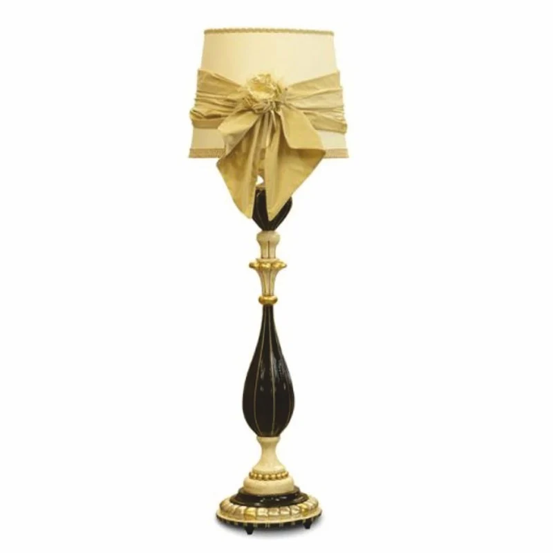 Casa Padrino Luxus Barock Stehleuchte Schwarz / Elfenbein / Gold H. 180 cm - Made in Italy