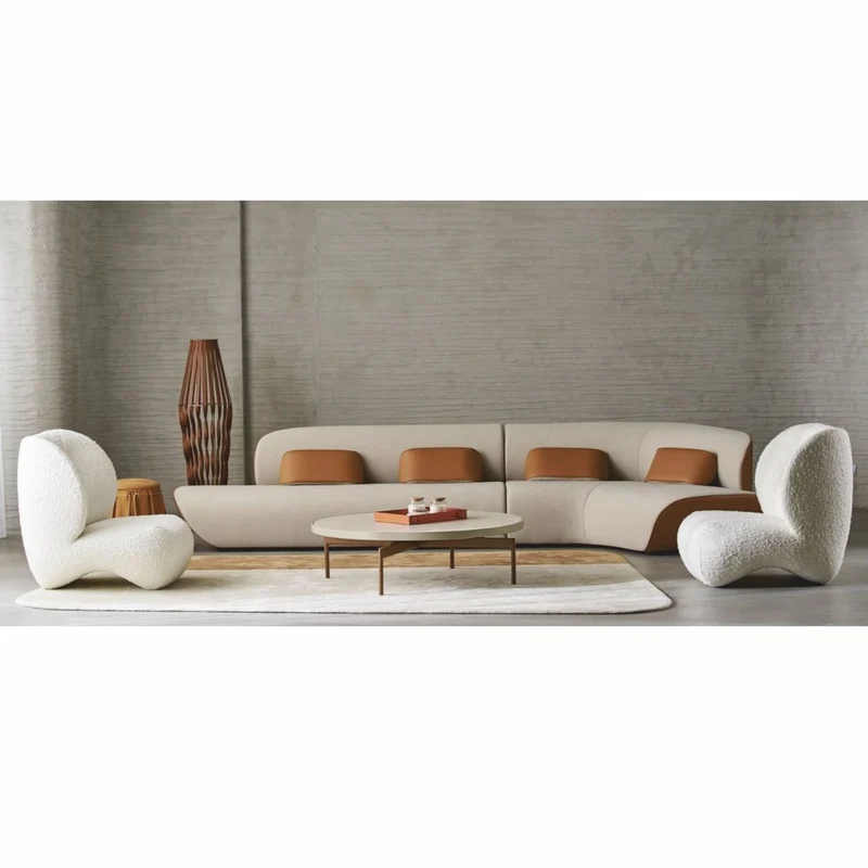 Casa Padrino Luxus Ecksofa Hellgrau / Braun 402 cm - Wohnzimmer & Hotel Möbel