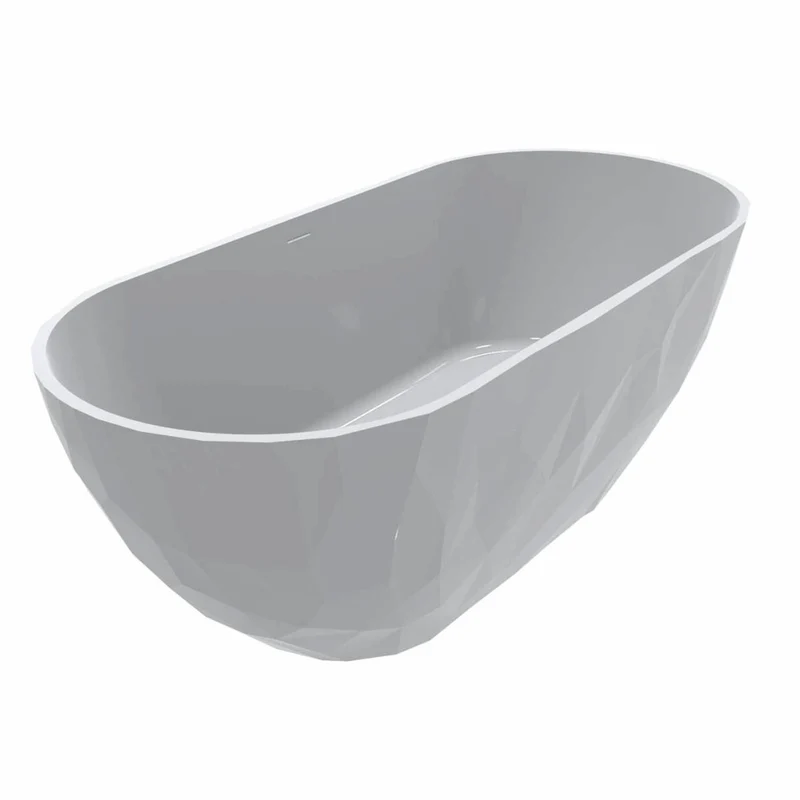 Casa Padrino Freistehende Luxus Badewanne Hochglanz Weiß 165 cm - Badezimmer Möbel
