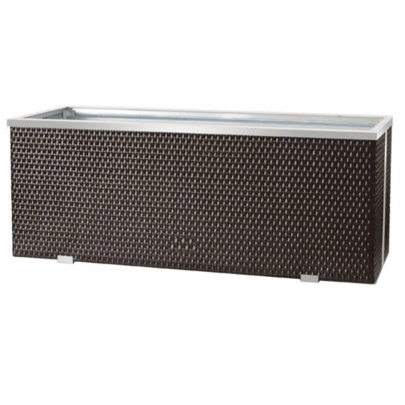Casa Padrino Luxus Blumenkübel Braun / Silber 98 cm - Garten & Terrassen Accessoires