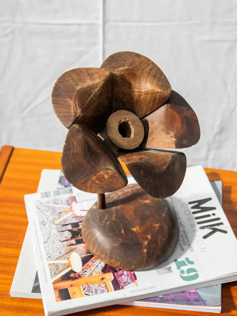 Ulysse, le bougeoir fleur en bois N°19