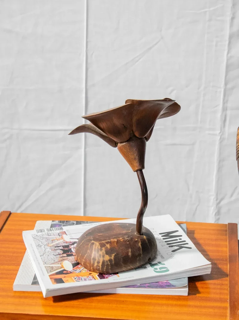 Ulysse, le bougeoir fleur en bois N°19