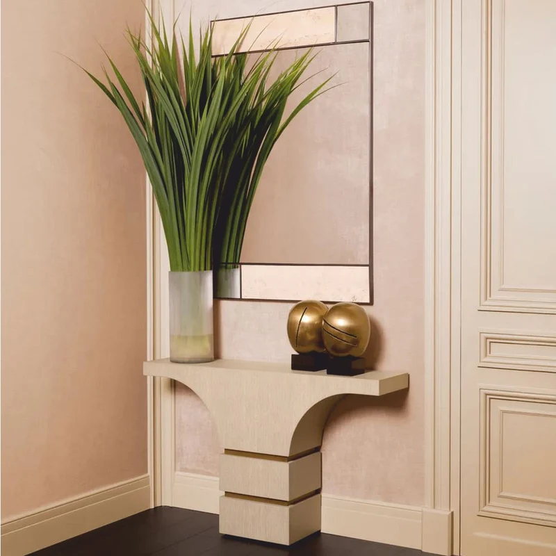 Casa Padrino Luxus Konsole Beige / Messing 130 cm - Luxus Hotel Möbel