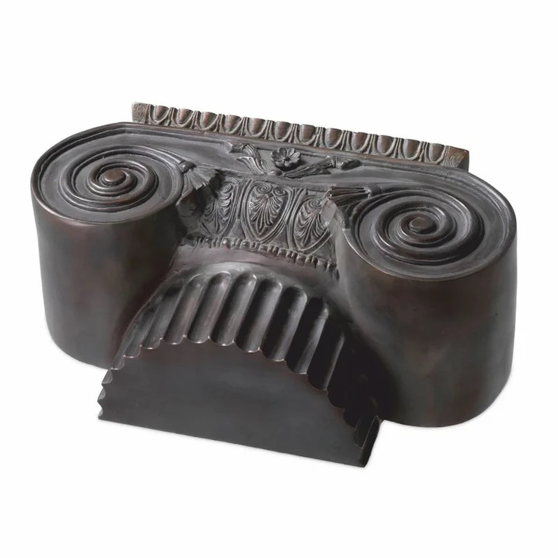 Casa Padrino Luxus Barock Metall Deko Objekt Säulenkopf Bronze 48,5 cm