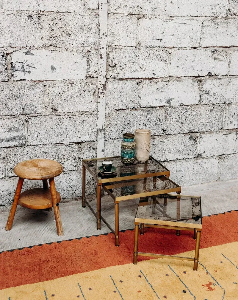 Barbara, les 3 tables gigognes en laiton N°78