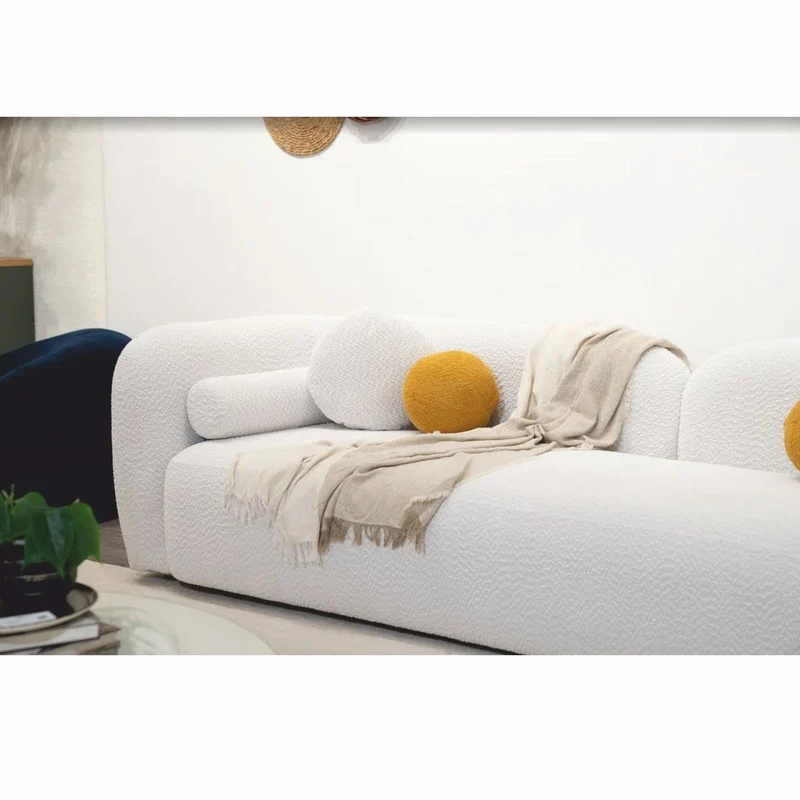 Casa Padrino Luxus Wohzimmer & Hotel Sofa Weiß 240 cm - Luxus Möbel