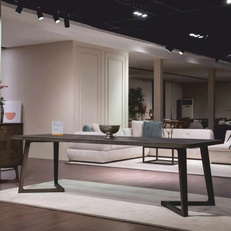Casa Padrino Luxus Massivholz Esstisch Braun 198 cm - Esszimmer Möbel