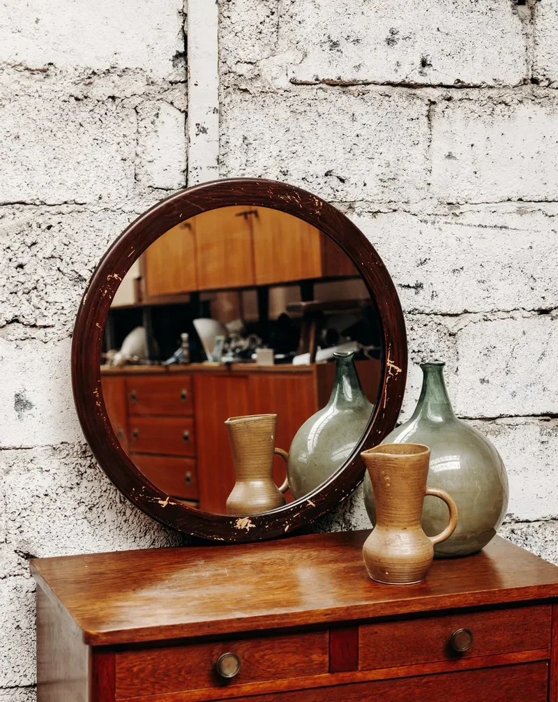 Igor, le miroir rond en bois N°542