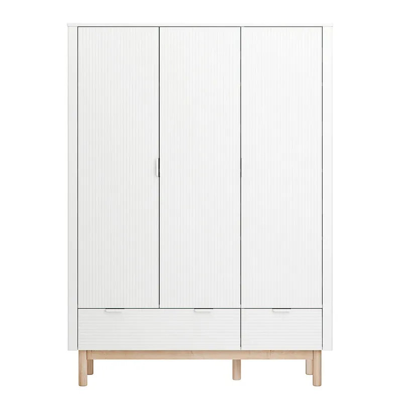 Armoire 3 portes 2 tiroirs Pinio Miloo Blanc