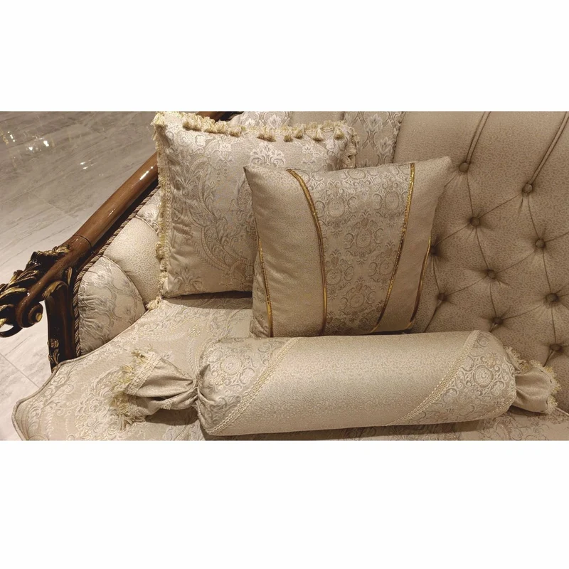 Casa Padrino Luxus Barock Sofa Beige / Braun / Gold H. 234 cm - Barock Wohnzimmer Möbel