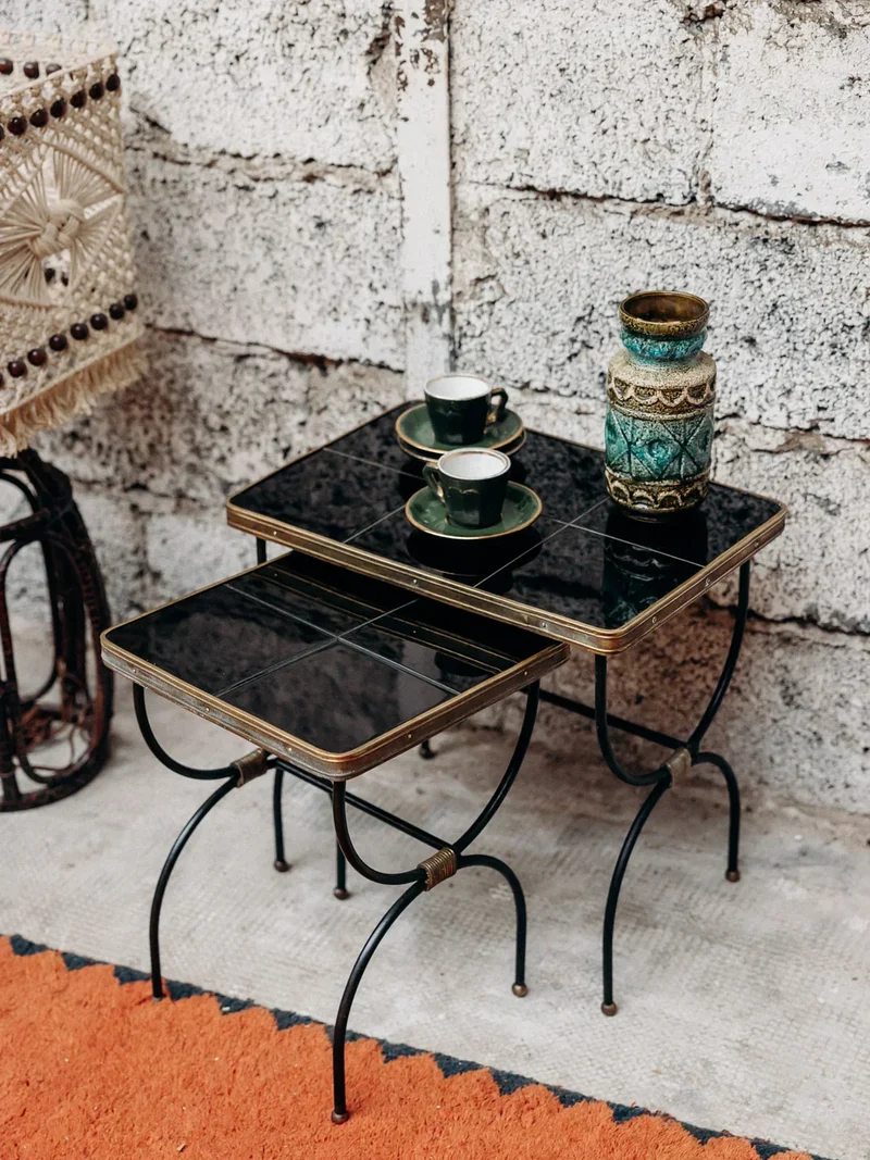 Barbara, les 2 tables gigognes Jacques Adnet N°75