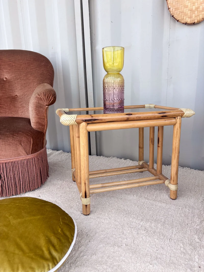 Léonie, la table basse en rotin N°232