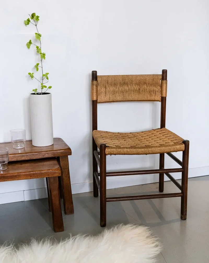 Claude, la paire de chaises en corde N°726