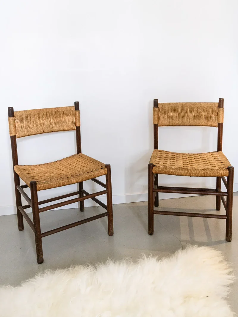 Claude, la paire de chaises en corde N°726