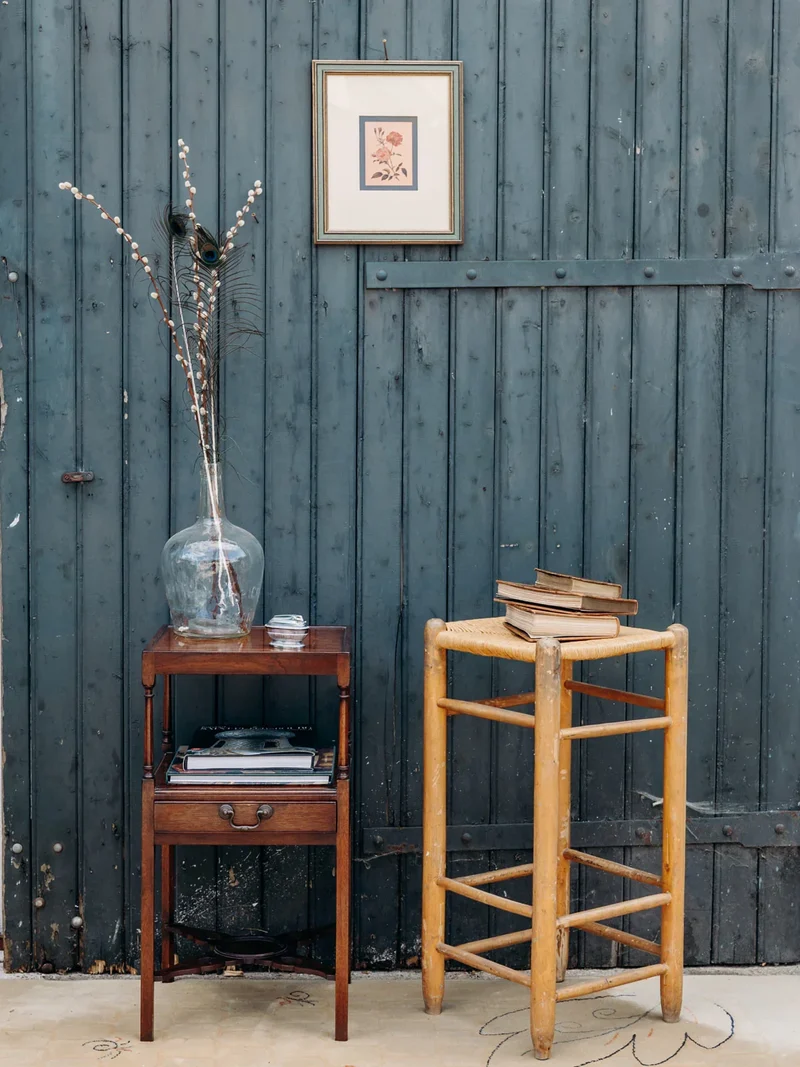 Gaston, le tabouret de bar en bois et paille N°90