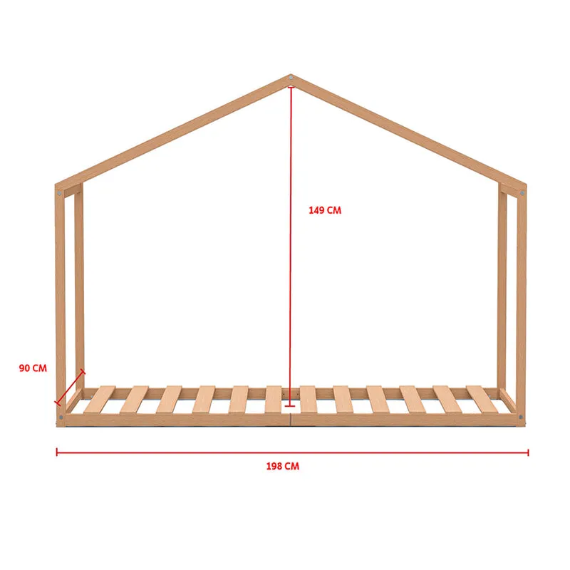 Lit cabane 90x190 sommier inclus Gloria Bois