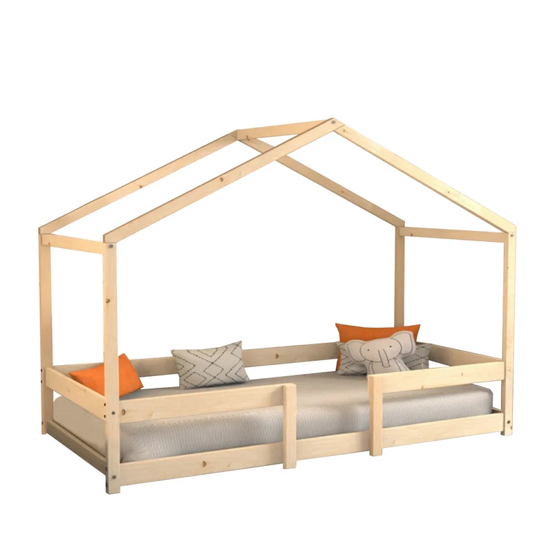 Lit cabane 90x190 sommier inclus Célia Bois