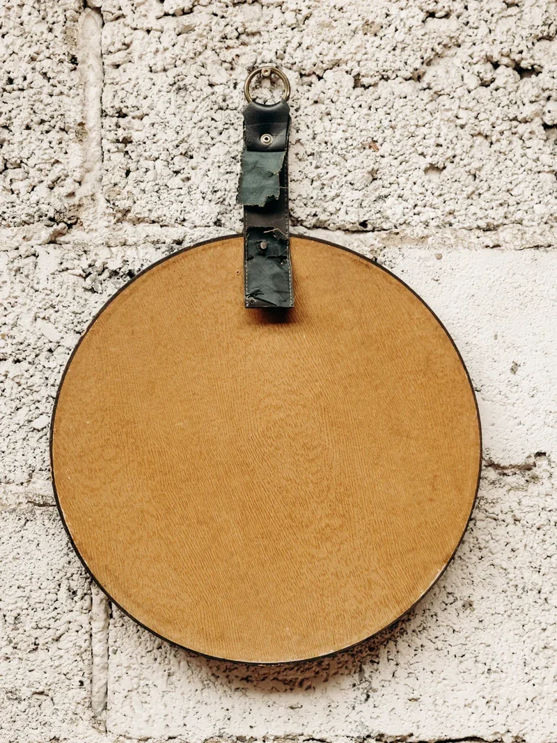 Igor, le miroir rond en cuir N°686