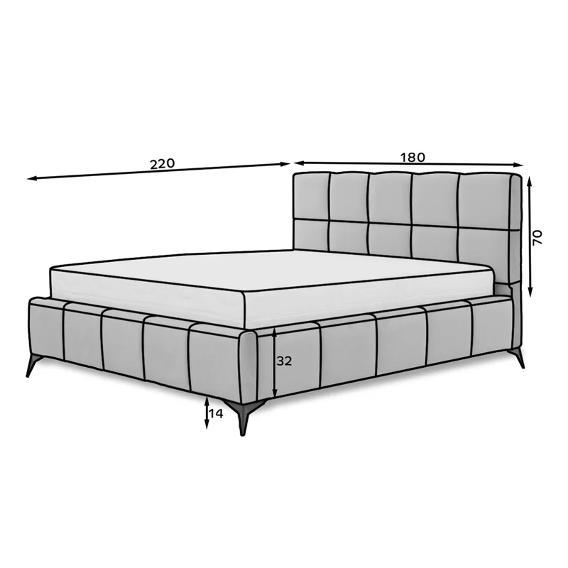 Lit coffre 160x200 sommier inclus Mira Beige