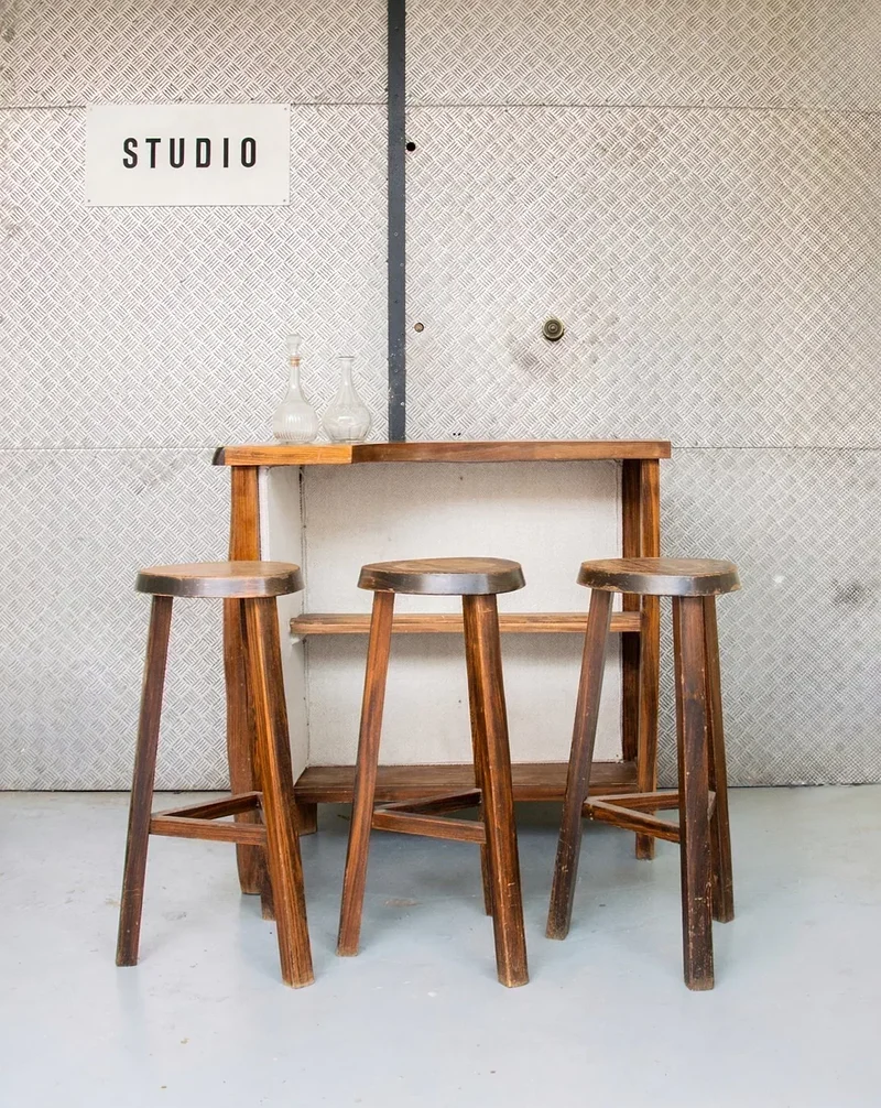 Gaston, le lot de 3 tabourets de bar N°134