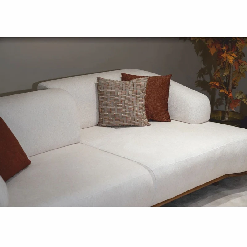 Casa Padrino Luxus Sofa mit verstellbaren Rückenlehnen Weiß / Braun 240 cm - Luxus Möbel