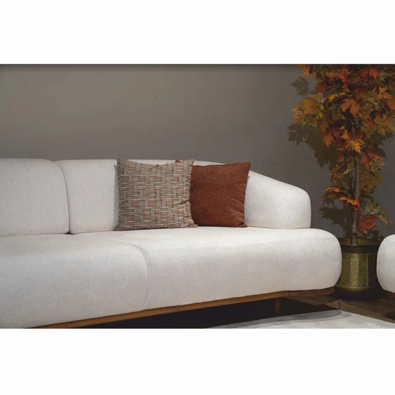 Casa Padrino Luxus Sofa mit verstellbaren Rückenlehnen Weiß / Braun 240 cm - Luxus Möbel